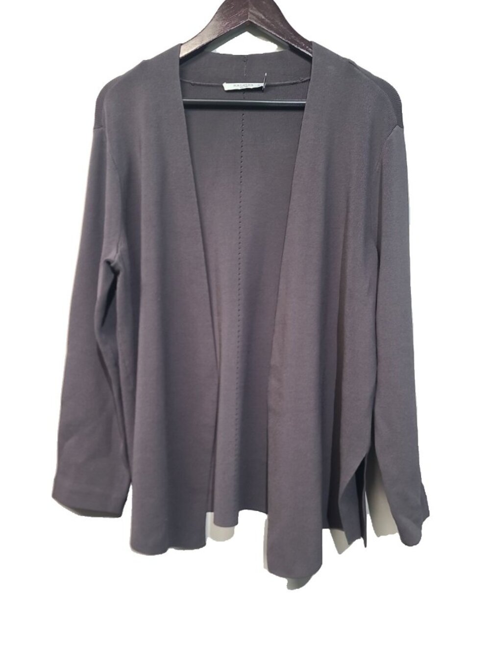 MM Lafleur Cardigan Size 2X Gray Rib Knit Open Front